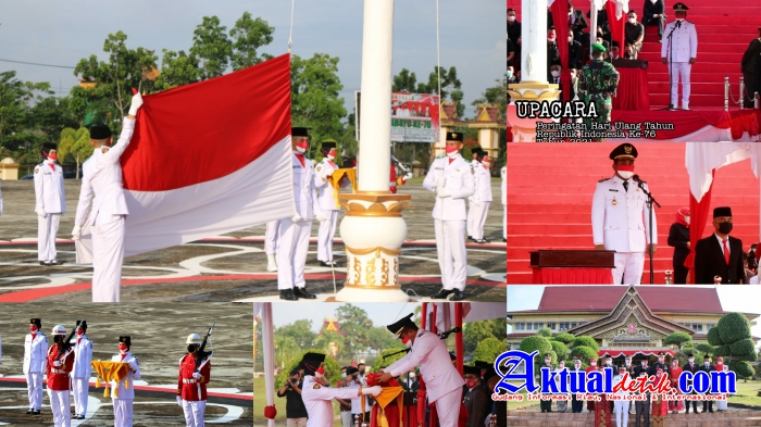 Memperingati Dirgahayu Kemerdekaan RI Ke-76, H.Zukri Bertindak Sebagai Inspektur Upacara