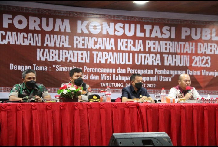 Bupati Taput Menghadiri Forum Konsultasi Publik RKPD Kabupaten Taput Tahun 2023