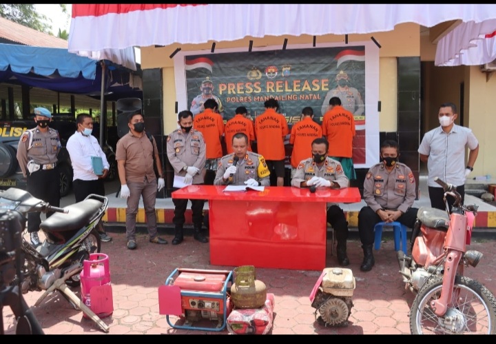Polres Madina ungkap lima kasus pencurian di Kecamatan Siabu