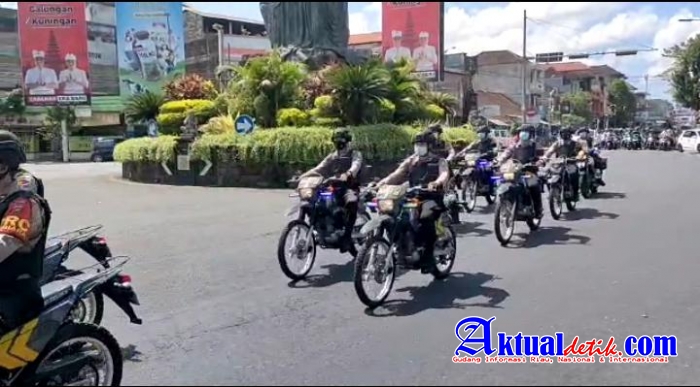 Ciptakan Situasi Kamtibmas yang Kondusif Satuan Samapta Polres Tabanan Patroli Skala Besar