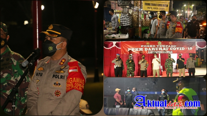 Petugas Gabungan PPKM Darurat Covid-19 Gianyar Gelar Patroli Malam Hari