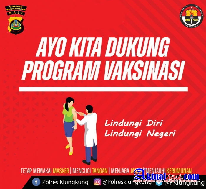 Polres Klungkung Ajak Masyarakat Untuk Laksanakan Vaksin Covid-19 di Gerai Vaksin Presisi