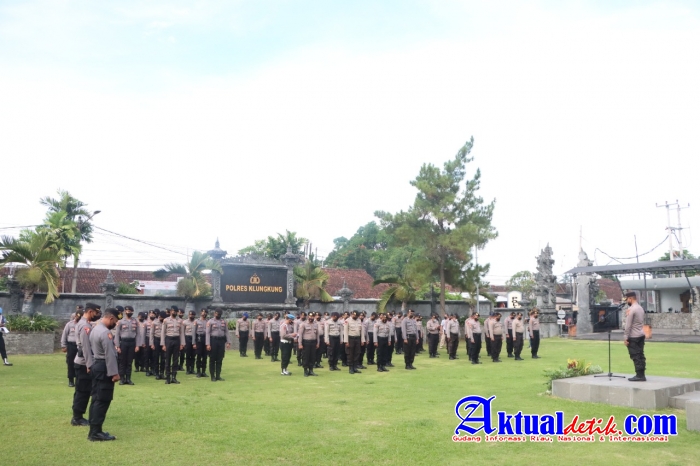 Antisipasi Aksi Unras, Personel Dalmas Polres Klungkung Disiagakan