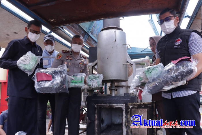 Satres Narkoba Polres Asahan Musnahkan 8,7 Kg Sabu Dan 772 Vape Etomidate, Selamatkan 19,600 Jiwa