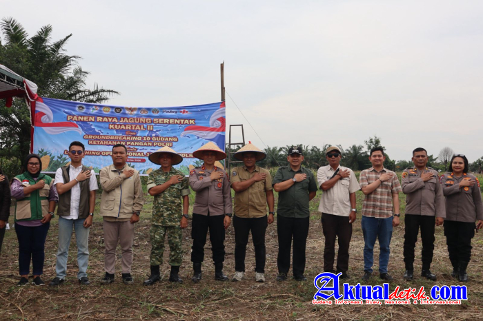 Polres Binjai sama Forkompinda Panen Raya Serentak Kuartal II, Launching Program Pangan Polri