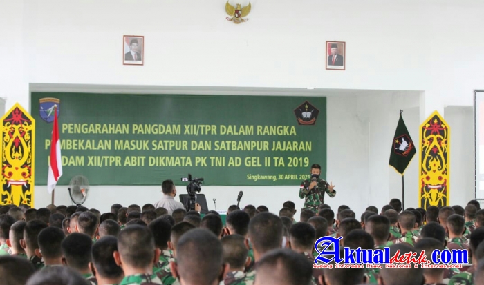 Pangdam XII/Tpr Beri Arahan Kepada Prajurit Tamtama Abituren Dikmata PK TNI AD Gel. II TA. 2019