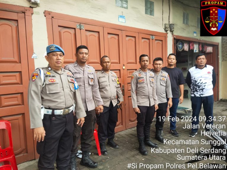 Polres Pelabuhan Belawan Amankan Penghitungan Suara di Gudang PPK Labuhan Deli