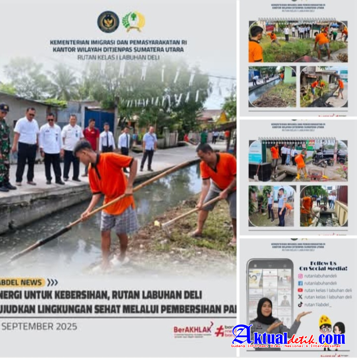 Karutan Kelas I Labudel Pimpin Kegiatan Gotong Royong kebersihan Lingkungan Sekitar