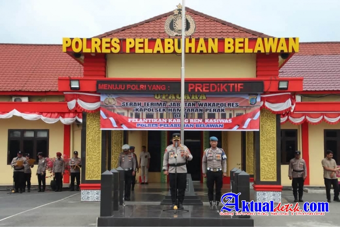 Polres Belawan Gelar Sertijab Wakapolres Dan Kapolsek Hamparan Perak, Sejumlah Pejabat Baru Dilantik