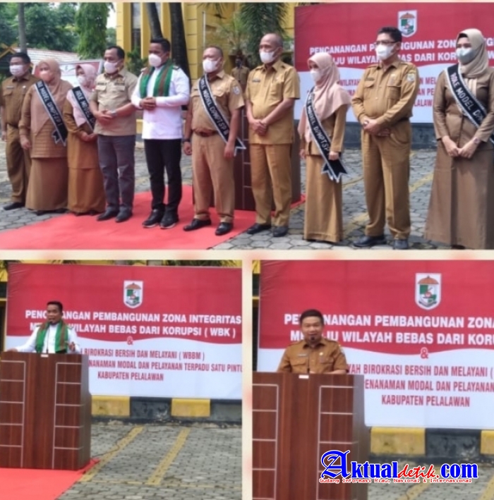 DPMP2TSP Pelalawan Lakukan Penandatanganan Pencanangan Pembangunan menuju WBK dan WBBM 