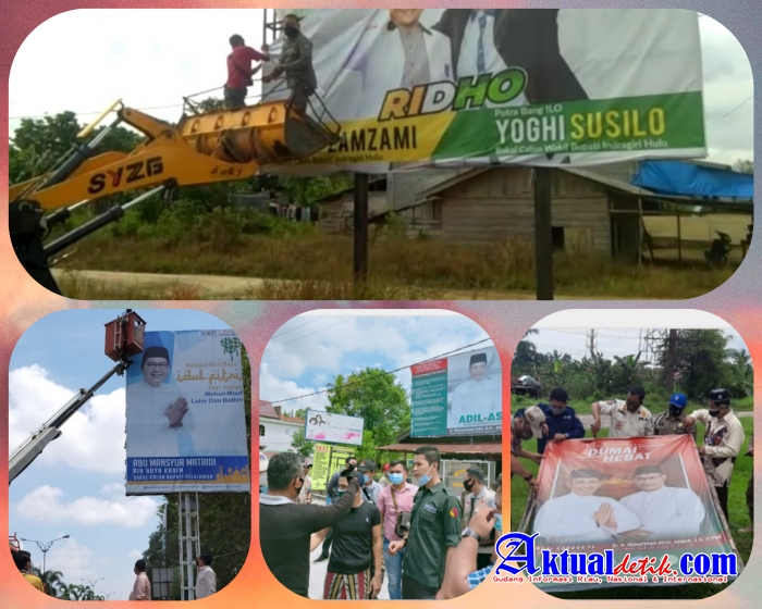 Bawaslu Riau Tertibkan 11.890 Baliho Dan Spanduk Terkait Pilkada