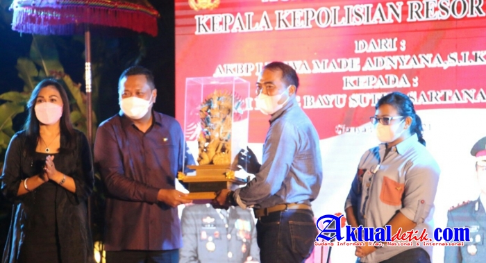 Pisah Sambut Kapolres Gianyar dihadiri Bupati dan Forkopimda