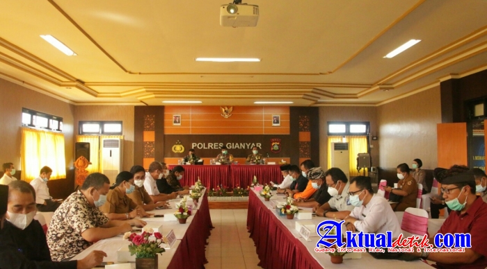 Polres Gianyar Gelar Rapat Kordinasi Operasi Ketupat Agung 2021 dan Idul Fitri 1442 H