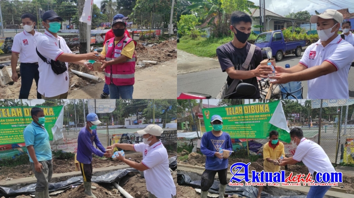 PSI Kota Pangkalpinang Bagikan Rice Box Dan Masker Ke Buruh Bangunan, Ojol Dan Juru Parkir
