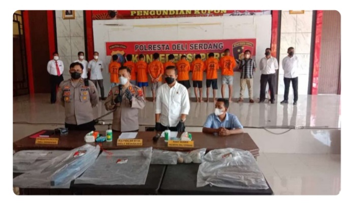 Kapolresta Deli Serdang Paparkan Ditangkapnya Puluhan Komplotan Genk Motor