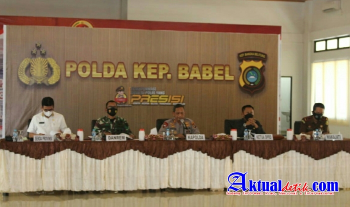 Danrem 045/Gaya Rapat Koordinasi Rencana Operasi Penertiban Tambang di Perairan Teluk Kelabat