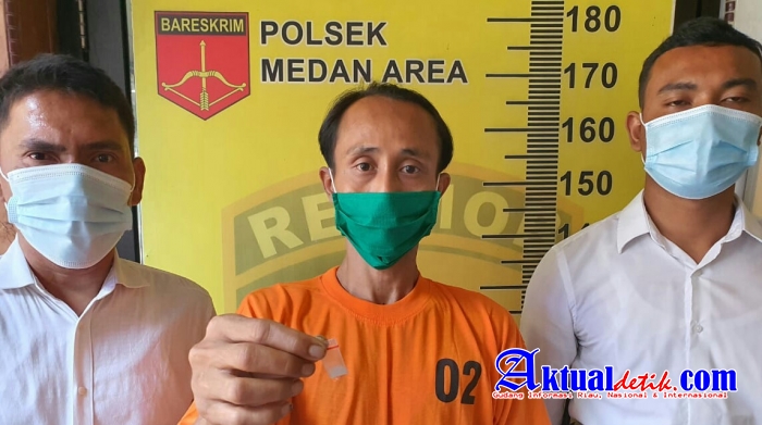Polsek Medan Area Telah Amankan Seorang Pria Kasus Narkotika Jenis Shabu