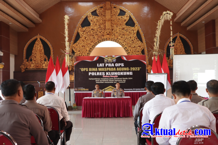 Kapolres Klungkung Pimpin Lat Pra Ops Bina Waspada Agung 2023 di Aula JDP