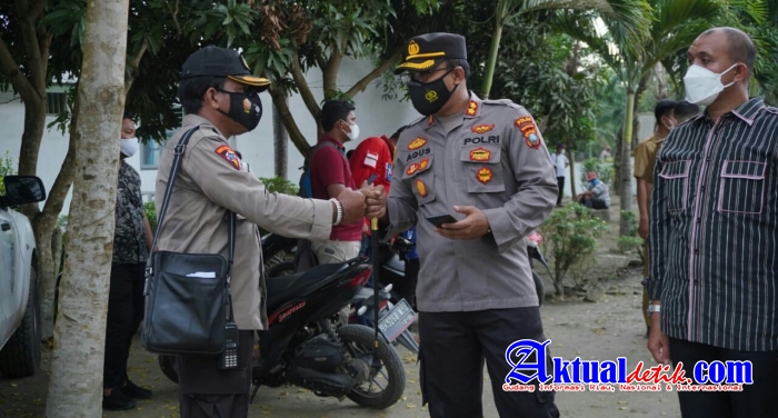 Kapolres Tebing Tinggi Tinjau Pelaksanaan Vaksinasi Massal di Sergai