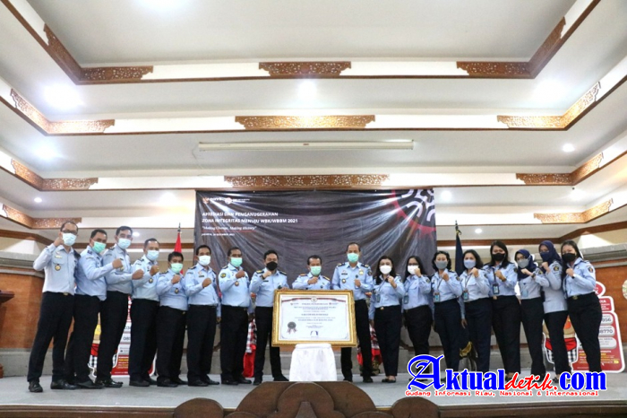 Kanwil Kemenkumham Bali Raih Predikat Wilayah Bebas Dari Korupsi Tahun 2021