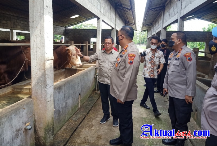 Cegah Wabah Virus PMK, Kapolres Demak Blusukan ke Kandang Ternak 