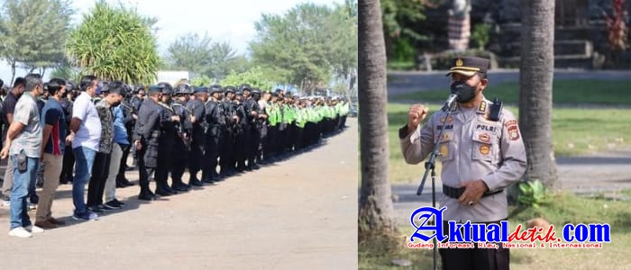 Polres Karangasem Mengikuti Apel Kesiapan Pengamanan GFNY di Pantai Masceti Gianyar