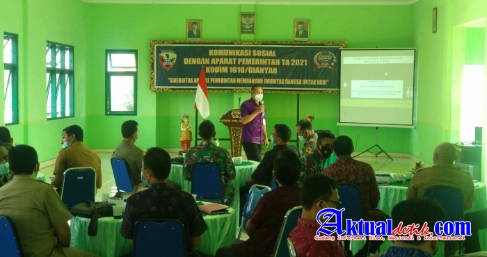 Kodim 1616/Gianyar Gelar Komsos dengan Aparat Pemerintah