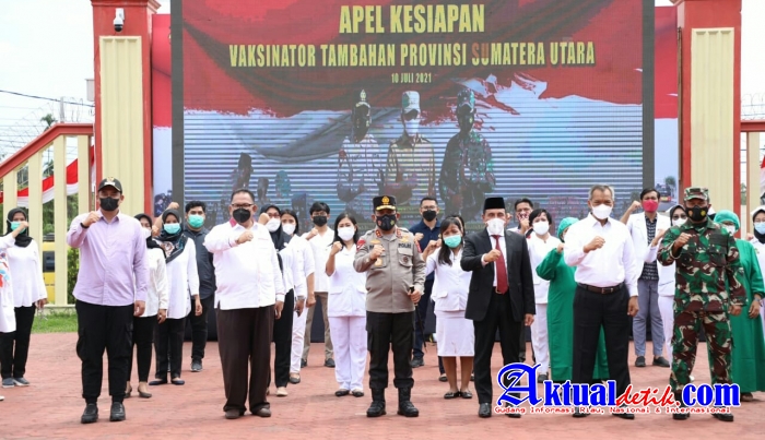 Polda Sumut Gelar Apel Kesiapan Vaksinator Tambahan