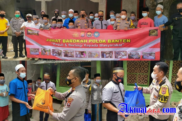 Tim Jumat Barokah, Polda Banten Salurkan Paket Sembako