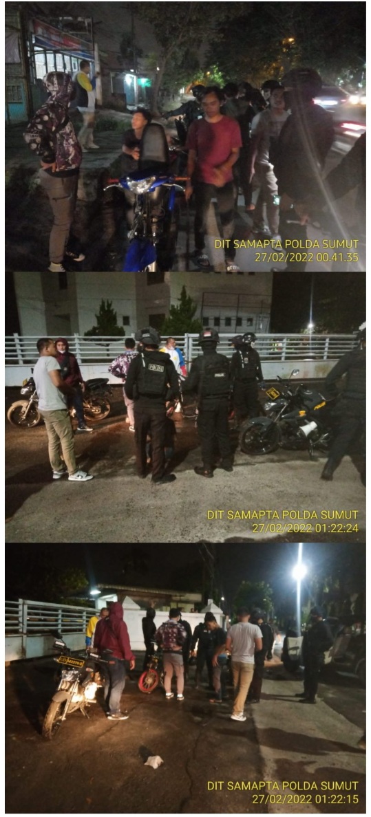 Puluhan Pelaku Balap Liar dan Tawuran disikat Tim Reaksi Cepat Rajawali Ditsabhara Polda Sumut