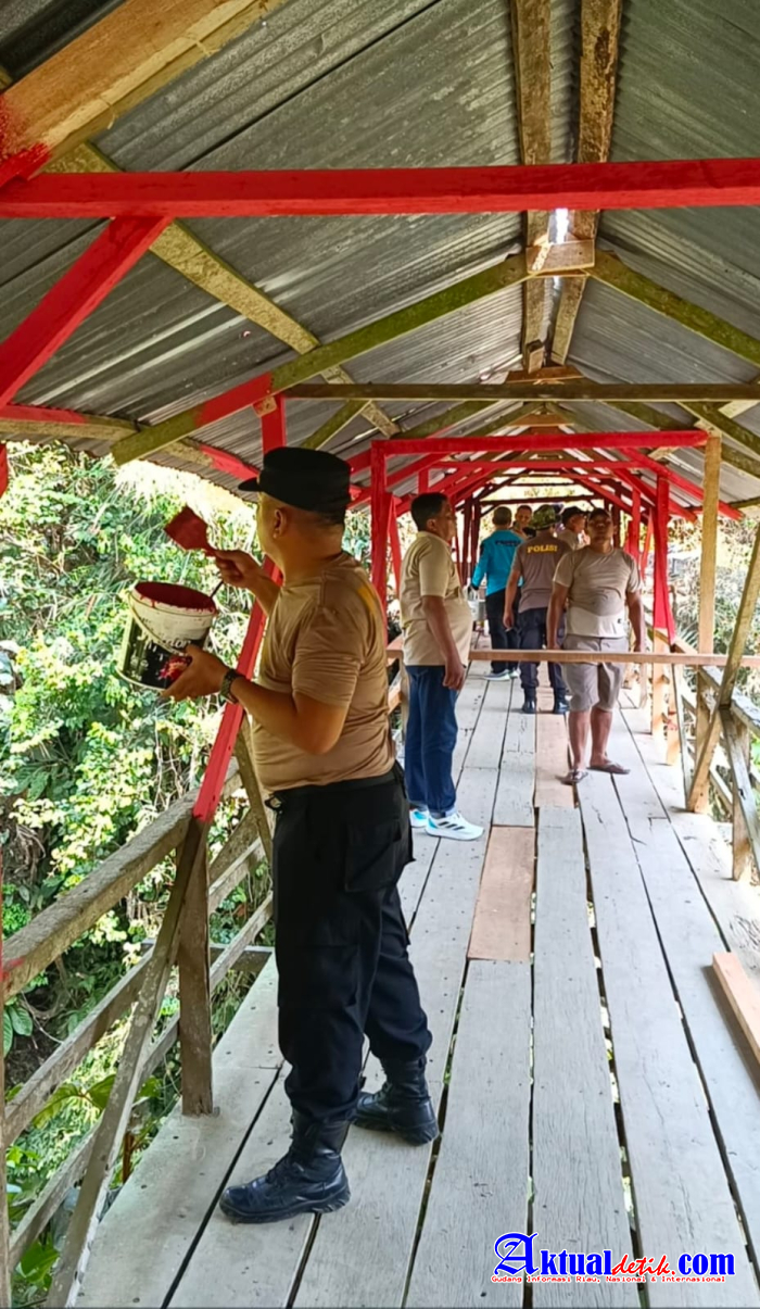 Polresta Deli Serdang Laksanakan Renovasi Jembatan Presisi Merah Putih Kuala Sabah