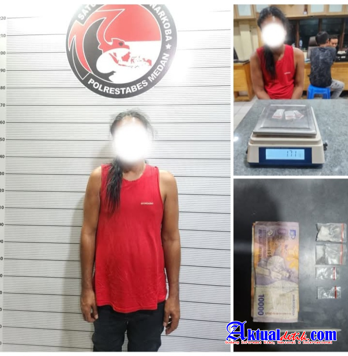 Satresnarkoba Polrestabes Medan Tangkap Pengedar Sabu Saat Transaksi Berlangsung