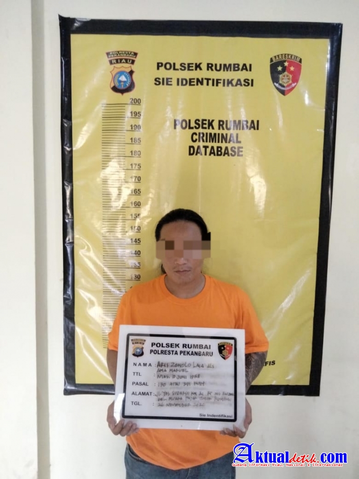 Polsek Rumbai Tangkap Seorang Tersangka Pengeroyokan di Muara Fajar