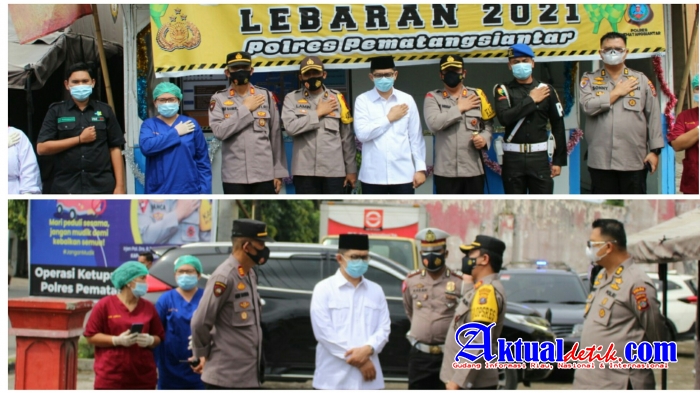 Polres Pematangsiantar Dan Kompolnas RI Cek Penyekatan Pos Pam I Jalan Medan