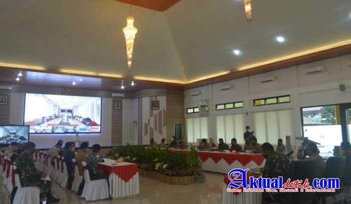 Danrem 045/Gaya, Kapolda Dan Unsur Terkait Gelar Rakor Percepatan Vaksinasi Covid-19