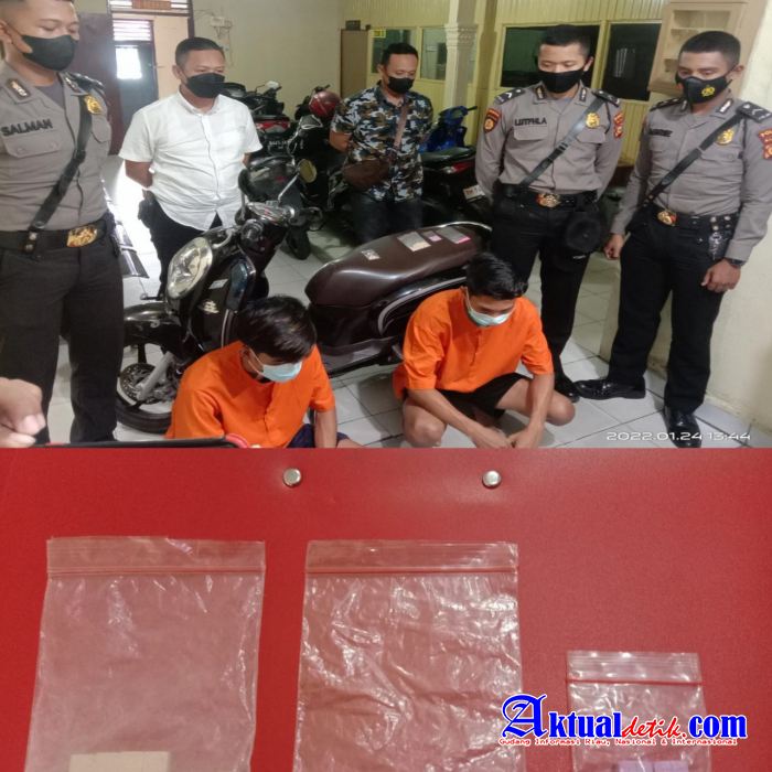 Di duga Hendak Mengedarkan Narkoba,Dua Pemuda Ditangkap Polsek Bukitraya