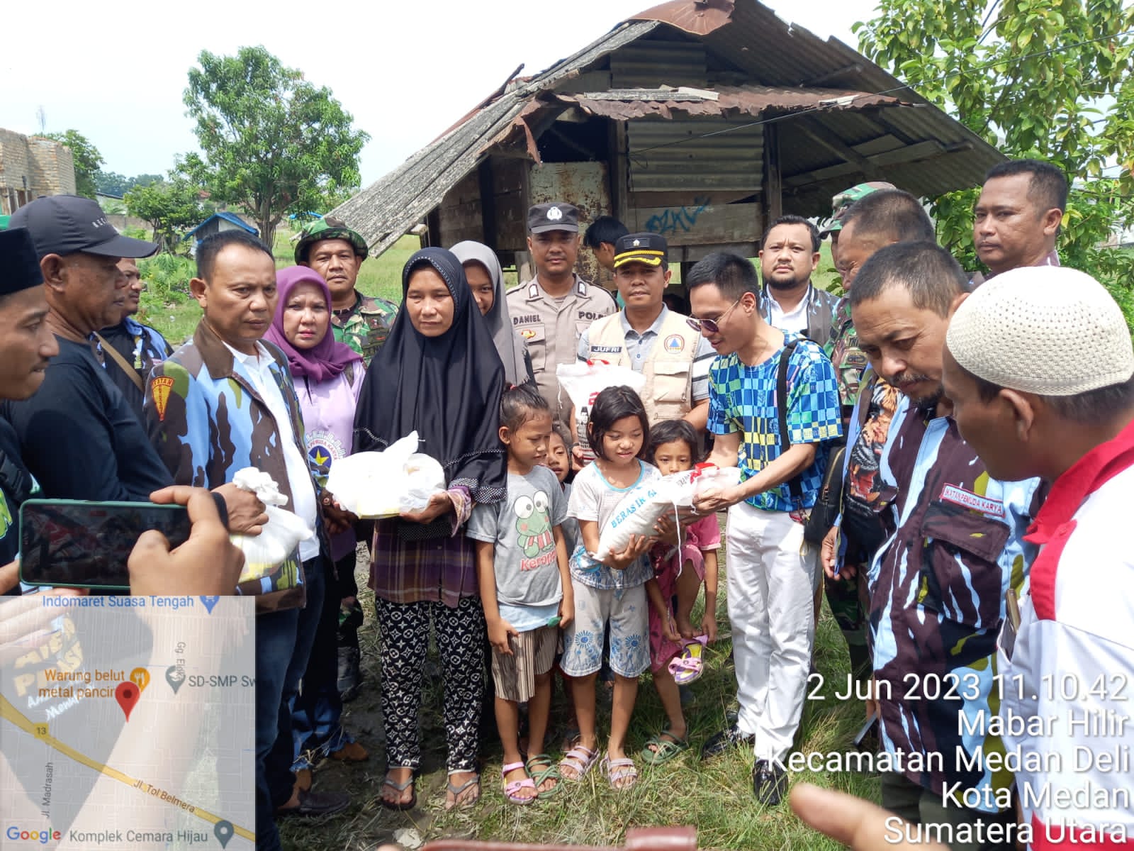PAC IPK Medan Deli Berikan Secara Bantuan Berupa Sembako Kepada Korban Angin Puting Beliung