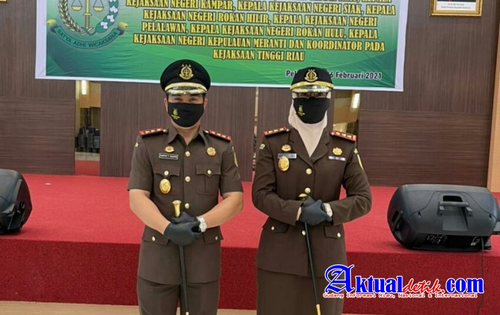 Pelantikan dan Sertijab Kejari Pelalawan di Adakan di Kejaksaan Tinggi Riau