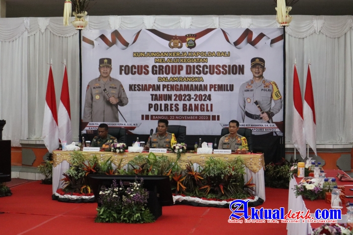 Kunjungan Kapolda Bali dalam rangka FGD Kesiapan Pengamanan Pemilu 2024 di Polres Bangli