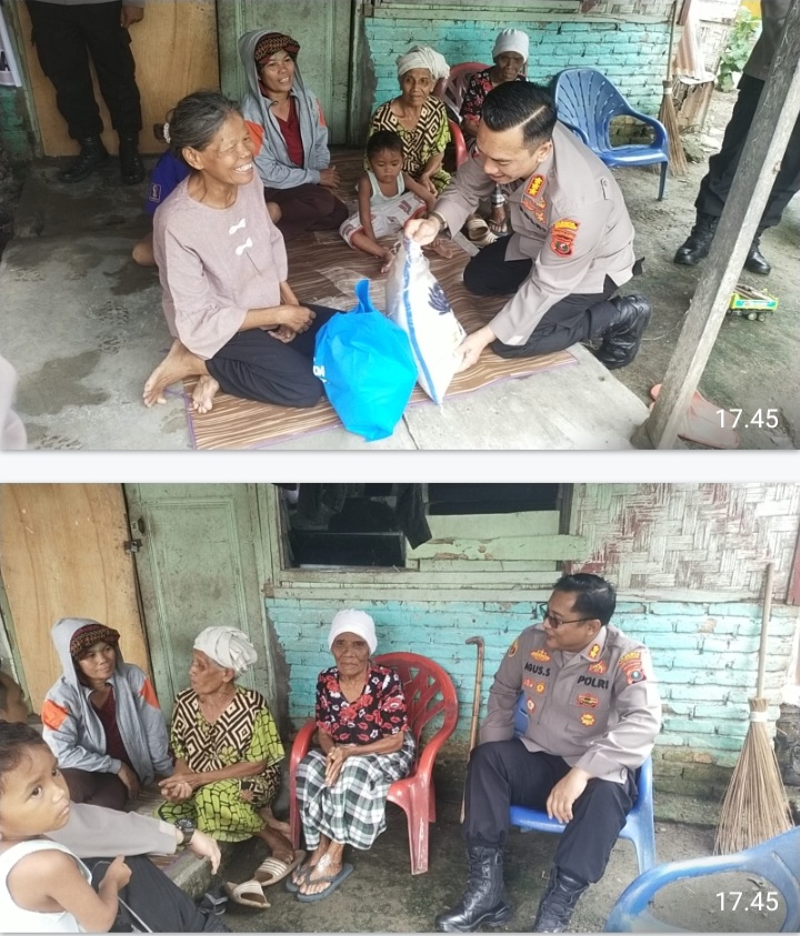 Peduli Masyarakat, Kapolresta Deli Serdang Blusukan Berikan Bansos Untuk Warga Kurang Mampu