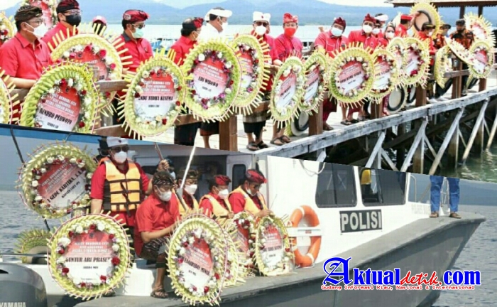 Turut Berduka Atas Gugurnya Awak KRI Nanggala-402, Bupati Sanjaya Tabur Bunga