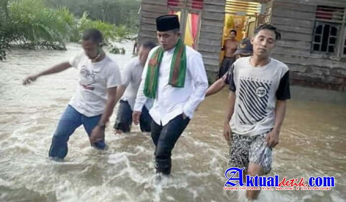 Bupati H.Zukri Tinjau Langsung Lokasi Banjir di 2 Desa di Kecamatan Bunut