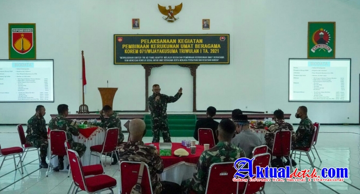 Korem 071/Wijayakusuma Gelar Pembinaan Kerukunan Umat Beragama