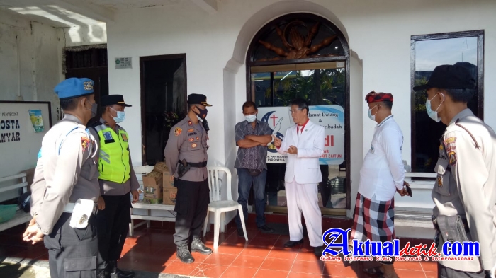 Kapolsek Gianyar Pastikan Hari Paskah pada sejumlah Gereja di Kecamatan Gianyar Aman