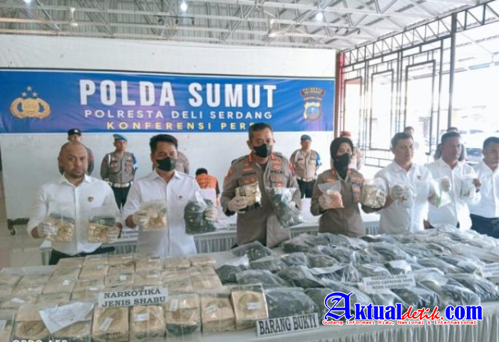 Satres Narkoba Polres Deli Serdang Amankan 53 kg sabu Dan Pil Ekstasi