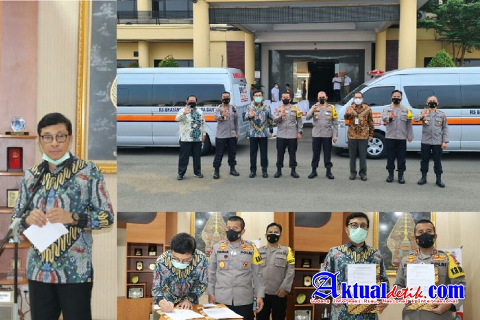 BRI Pusat Salurkan Bantuan CSR, 1 Mobil Ambulance dan 1 Mobil Jenazah Ke Polda Banten