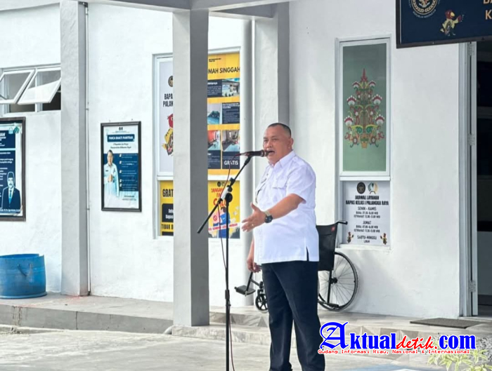 Kabapas Kelas I Palangka Raya Memberikan Amanat Kepada Seluruh Jajaran Pegawai