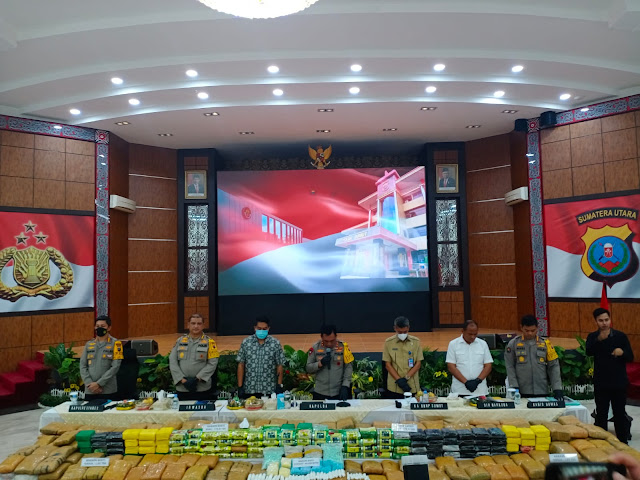 Polda Sumut Musnahkan Narkotika Senilai 185 Milyar