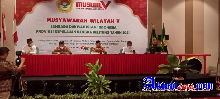 Kasi Intel Kasrem 045/Gaya hadiri Pembukaan Muswil V LDII Prov. Kep. Babel Tahun 2021