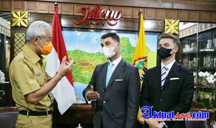 Johannes Peterlik Ajak Ganjar Pranowo Bahas Kerjasama Sekolah Vokasi dan Produk UMKM